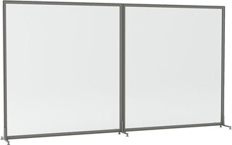 Skutchi Designs, Inc. Freestanding 2 Panel Office Partition Clear Sneeze Guard Screen 120x65 - 10'W