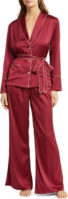 Wrap Wide Leg Satin Pajamas