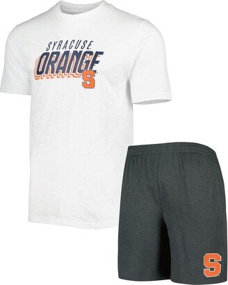 Men's Concepts Sport Charcoal, White Syracuse Orange Downfield T-shirt and Shorts Set - Charcoal, White