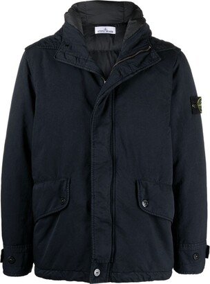 Compass-badge padded jacket