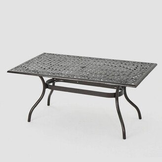 Phoenix Rectangle Cast Aluminum Table - Hammered Bronze