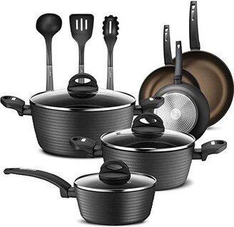 NCCW14S 14-Piece Kitchenware Pots and Pans Set - Black