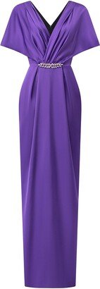 I.h.f Atelier V-Neck Gown With Draped Waist Detail