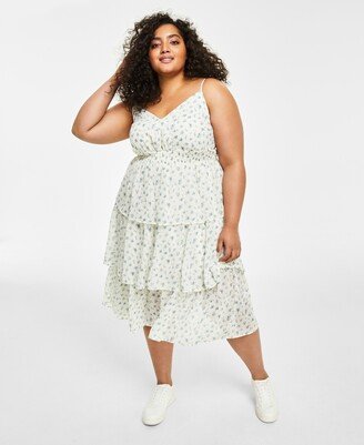 And Now This Trendy Plus Size Printed Smocked Dress