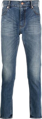 Logo-Patch Cotton Tapered Jeans