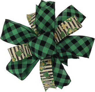 st Pattys Day Bow, Accent Wreath Green Bow For Swags, Everyday Tier Tray Mailbox Saint Patricks Door Hanger