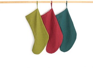 Zero Waste Linen Stocking, Minimalist Long Christmas Scandinavian Neutral Minimal Sustainable Gift For Family