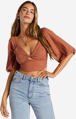 Juniors' Cotton Del Sole Twist-Front Top