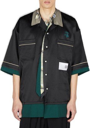 Logo-Patch Short-Sleeved Bowling Shirt