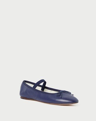 Leonie Navy Leather Ballet Flat