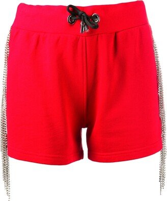 Crystal-Embellished Track Shorts