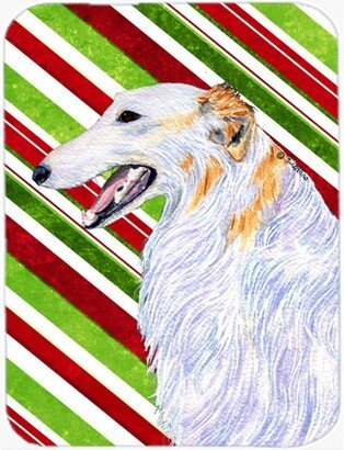 SS4544LCB Borzoi Candy Cane Holiday Christmas Glass Cutting Board