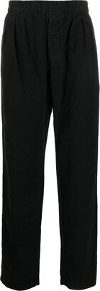 Pleated Straight-Leg Cotton Trousers-AA