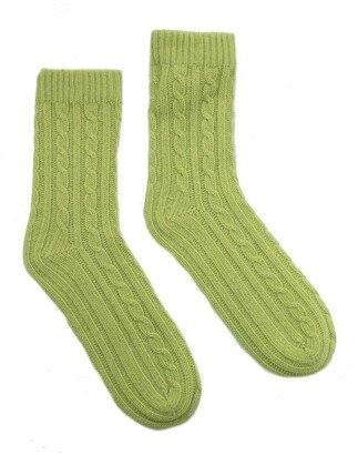 Ladies Chunky Socks With Rows Of Cables-AC