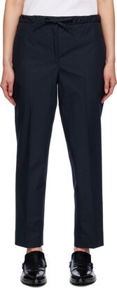 Navy Cropped Trousers