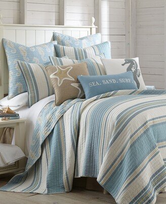 Maui Stripe Reversible Quilt Set, King