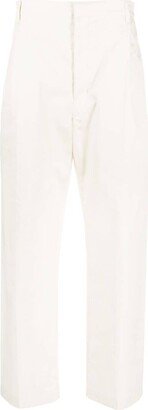 Easy pleated straight-leg trousers