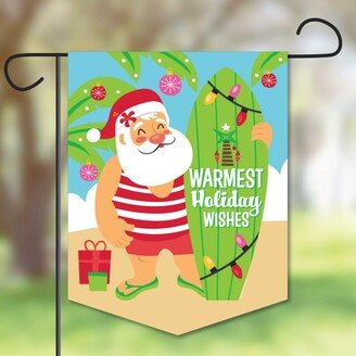 Big Dot Of Happiness Tropical Christmas - Outdoor Decor Double-Sided Holiday Garden Flag 12 x 15.25