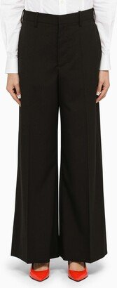 Black wool palazzo trousers