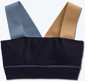 The Colorblock Wide-Strap Sports Bra - Midnight & Slate & Toffee