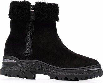 Shearling-Trim Ankle Boots-AA