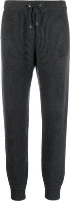 Ribbed-Knit Cashmere Track Pants