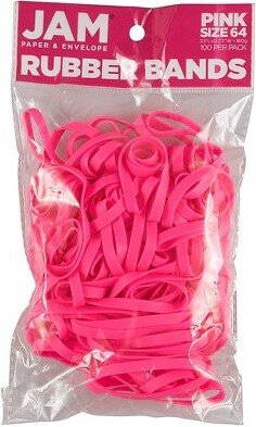 JAM Paper & Envelope JAM Paper Rubber Bands Size 64 Pink 100/Pack (33364RBpi) 33364RBPI