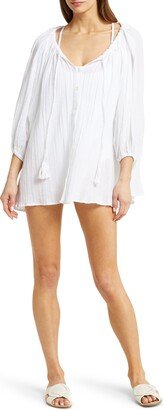 Costa Three-Quarter Sleeve Cotton Cover-Up Tunic