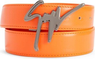 Logo-Lettering Leather Belt-AC