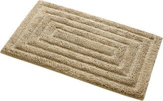 Knightsbridge Stylish And Comfortable All Season Traditional Racetrack Design Cotton Bath Rug 20 X 30 Stone