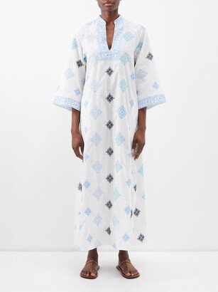 Leila Embroidered Cotton-poplin Kaftan