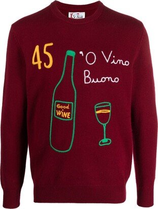 Heron Vino Buono embroidered jumper