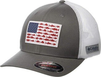 PFG Mesh Fish Flag Ball Cap (Titanium/White) Caps