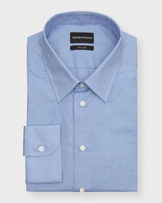 Men's Micro-Print Cotton Dress Shirt-AA