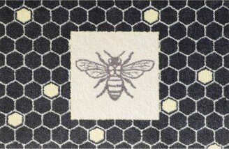 2'x3' ColorStar Bee Hex Door Mat Charcoal