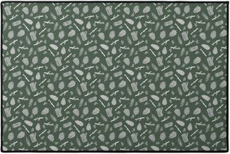 Door Mats: Pinecones - Hunter Green Door Mat, Green