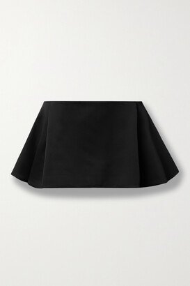 Rafla Pleated Woven Mini Skirt - Black