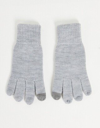 knit gloves in light gray - Lgray