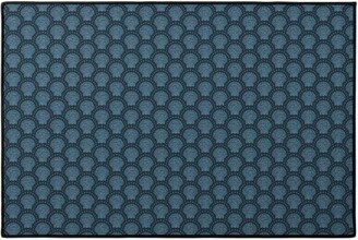 Door Mats: Pretty Scallop Shells - Navy Blue Door Mat, Blue