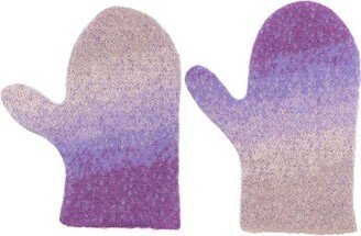 Purple Mohair-wool Blend Gloves-AA