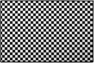 Door Mats: Checker - Black And White Door Mat, Black