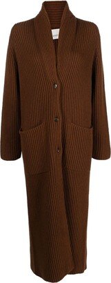 Ribbed Merino-Wool Cardi-Coat