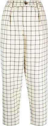 Checked Virgin-Wool Tapered Trousers