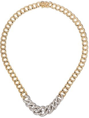 LEO PIZZO 18kt white & yellow gold Groumette chain-link diamond necklace