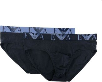 Logo-Waist Cotton Briefs (Pack Of Two)-AA