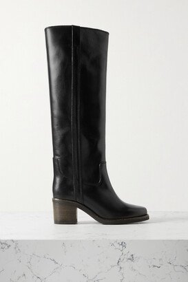 Seenia Leather Knee Boots - Black