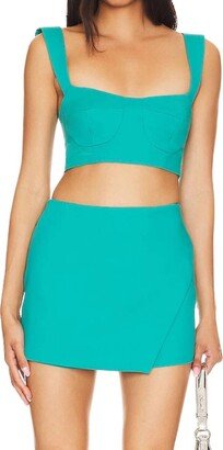 Spencer Skort In Teal Suiting-AA