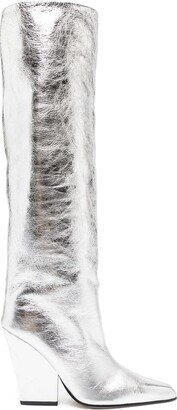 Jane 100mm leather knee-high boots