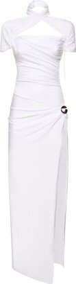 LVR Exclusive jersey draped long dress