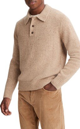 Donegal Tweed Cashmere Polo Sweater